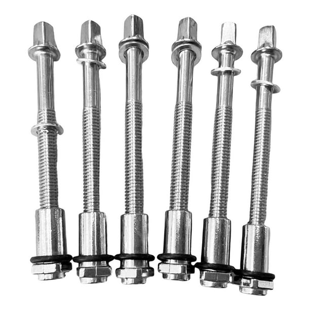 Varillas de tensión de tambor de 6 uds., resistencia a la oxidación, acero inoxidable Universal de 6mm para Snare Drum, repuestos para instrumentos de 6x60MM