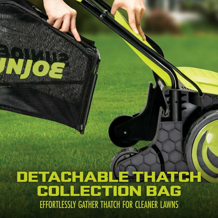 Sun Joe 12.6 Electric Push Lawn Dethatcher Scarifier 12 Amps Adjustable Cutting Height