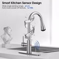 thumbnail image 2 of Fithood Touchless Kitchen Faucet-Smart Kitchen Sink Faucet sensor, 4Mode Pull Down Kitchen Sprayer, Fingerprint Resistant, Dual Temp. Handle with 1/3 Hole Deck Plate, Stainless Steel, Brushed Nickel, 2 of 5