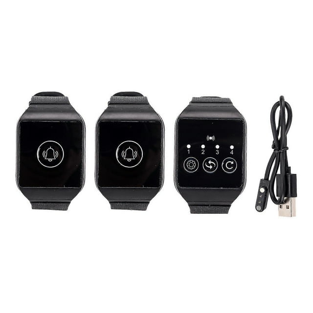 Wireless Wrist Pager Ipx7 Waterproof 433.92mhz Watch Pager Compatible with Restaurant Paging System