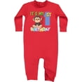thumbnail image 2 of Inktastic Monkey First Birthday Baby Fleece Romper, 2 of 4