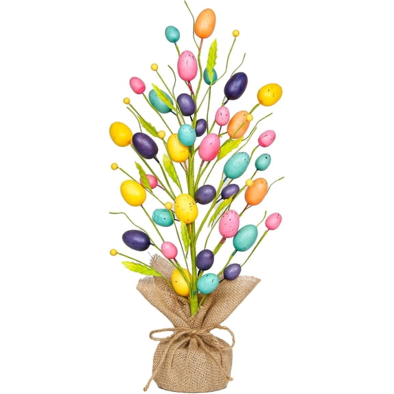 Easter Decorations for Home, 20 Inch Pastel Easter Eggs Tree for Table Centerpieces, Farmhouse Spring Floral Decor for Mantle Entryway, Eggs Decor Party Supplies for School Office Indoor