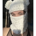 thumbnail image 4 of KOMOO Women Knitted Balaclava Bunny Ears Headband Hat Cute Crochet Knitted Cap Face Cover Hat Scarf Cap with Ear, 4 of 4
