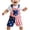 E138-Red, variant on hengsof Toddler Girls Denim Bib Shorts Summer Fashion Independence Day Flag Print Casual Suspenders Shorts for Kids Ages 1-5