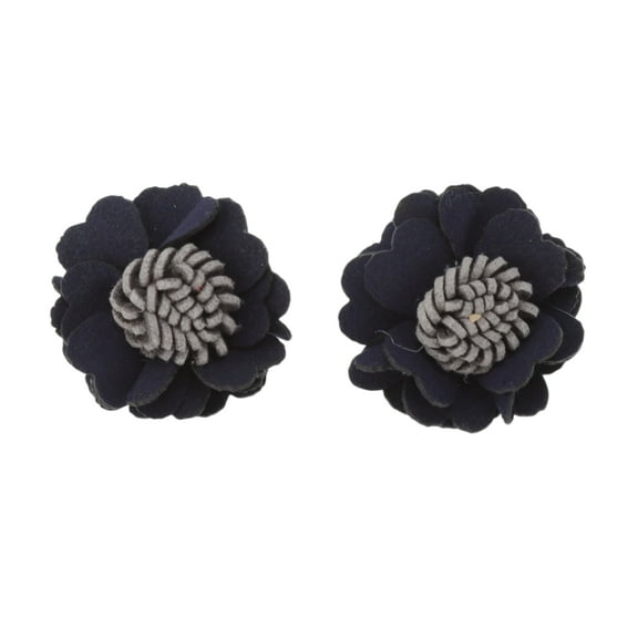 Unique Bargains 1 Pair Shoelace Charms Fashionable Flower Fashion Shoe Accessories Navy Blue