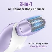 Electric Shaver for Women, Womens Electric Razor Lady IPX7 Waterproof Legs Arm Underarm Body Painless Epilator Rechargeable Wet Dry Use Bikini Trimmer W/ Charging Stand & LCD Display