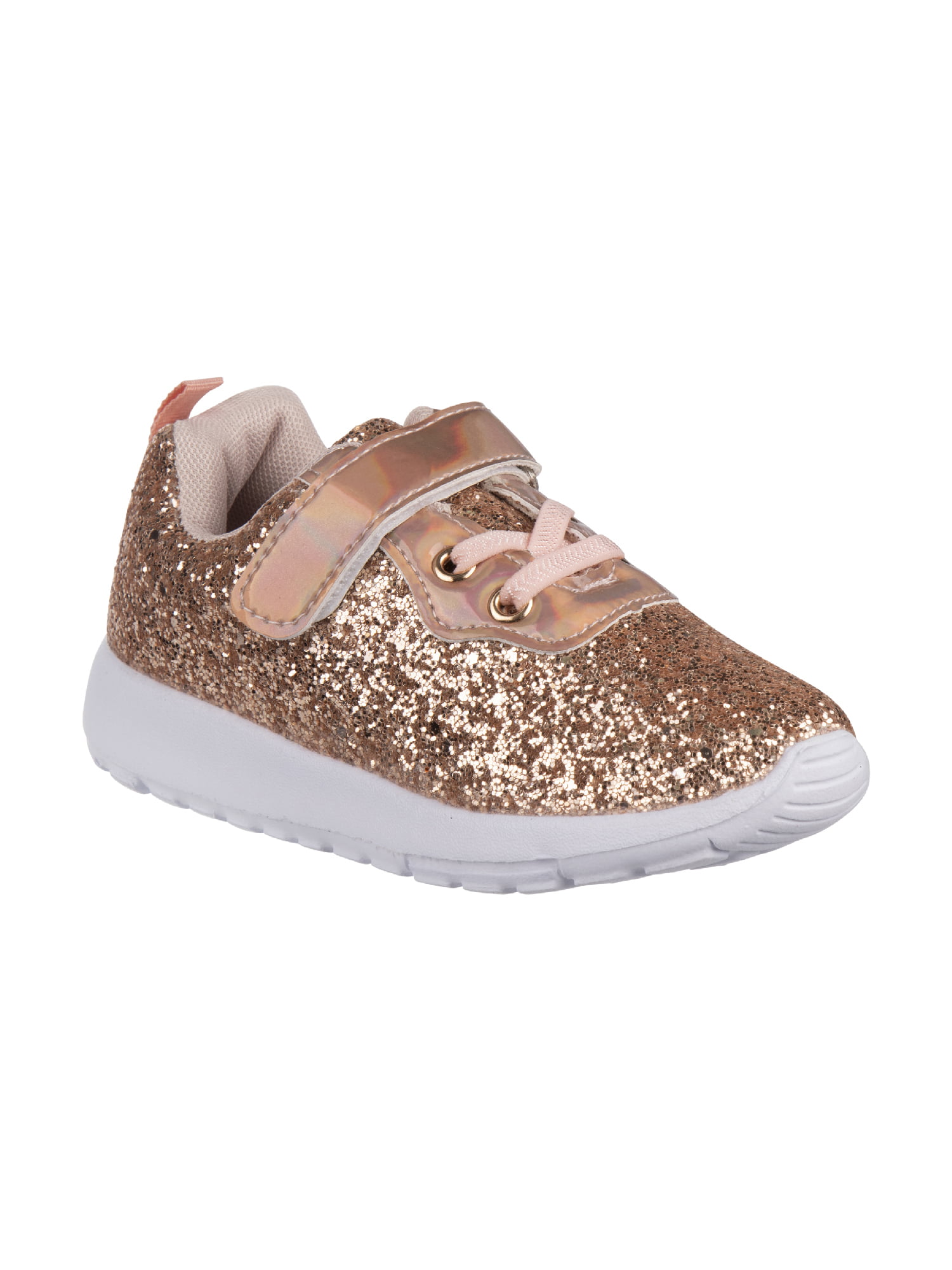 LUCKY STEP Toddler/Little Kid Girls Fashion Sneaker Cute Glitter Dual Hook and Loops Loafers Flats Shoes 