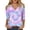 Multicolor 2, variant on MEICHEN Tie Dye Long Sleeve Shirts for Women V Neck Pullover Tops Loose Tees Top Summer Fashion Clothing for Women