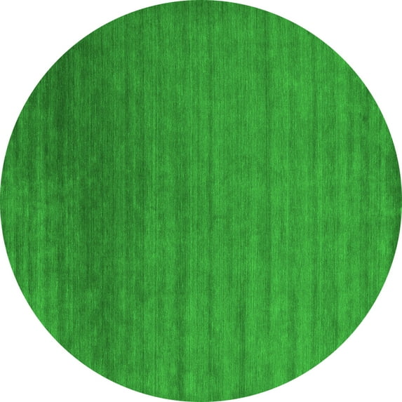 Ahgly Company Indoor Round Abstract Green Contemporary Area Rugs, 8' Round