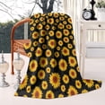 thumbnail image 2 of Black Small Sunflower Pattern Blanket,Comfortable Soft Flannel Throw Blanket,All Season,Warm Lightweight Blankets for Sofa Bed Couch Living Room Chair,50"x60", 2 of 4