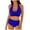 Blue, variant on Wancir Women's Bikini Sets Women's Split High Waisted Solid Color Swimsuit Conservative and Fashionable Bikini Swimsuit