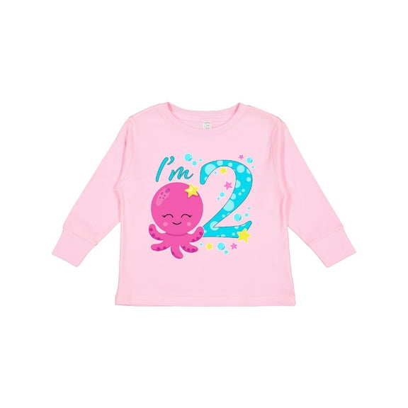 Inktastic I'm Two- Cute Octopus Birthday Boys or Girls Long Sleeve Toddler T-Shirt