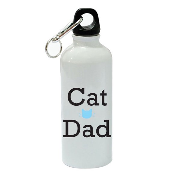 Cat Dad White Aluminum Sports 20 oz Water Bottle