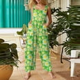 thumbnail image 2 of Xyxonk Green Jumpsuits for Women Plus Size Floral Printed Jumpsuits Trendy Sleeveless Cotton Rompers Comfy Jumpers with Pockets Green XL, 2 of 6