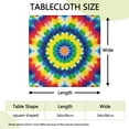 thumbnail image 2 of Colorful Rainbow Tie Dye Spiral Pattern Square Fitted Tablecloth with Elastic Edge,Square Table Cover,Washable Elastic Table Cover for Home Kitchen Party Decor 34"x34", 2 of 6