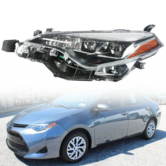 munirater Headlight Headlamp Replacement for 2017-2019 Toyota Corolla SE XLE XSE Sedan Halogen Projector Headlights Driver Side