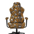 thumbnail image 3 of Whosucclay Skull Sunflower Print Stretch Gaming Chair Cover, Soft and Comfortable Rotating Desk Chair Protector, Dust Protection, Modern, for Office Computer Racing Seat, 3 of 8
