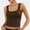 Coffee, variant on Tittly Vest for Women Tank Tops Women's Tank Tops Cute Slim Ribbed Knit Bow Lace Camisole Top Summer Square Neck Sleeveless Going Out Tops Vest Tops for Women Womens Tops Black L
