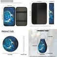 thumbnail image 5 of Pzuqiu 14 Pcs Front Rear Car Seat Cover Steering Wheel Seat Belt Headrest Coasters Center Console Pad Keychain Automotive Seat Cover Accessories Decor Gift for Women Blue Butterfly Moon, 5 of 7