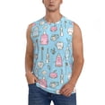 thumbnail image 3 of Uemuo Funny Cute Teeth Pattern Men's Sleeveless T-Shirt,Muscle Athletic Tank Top, Moisture-wicking Quick-dry Breathable Classic Tee Top for Gym Run Outdoor Sports-Large, 3 of 8