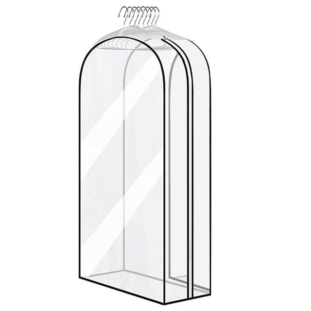 Ohufall Garment Bag Closet Organizers And Storage Foldable Two Transparent Window Travel Essentials Hanging Suit Skirt Jacket Storage Pouch