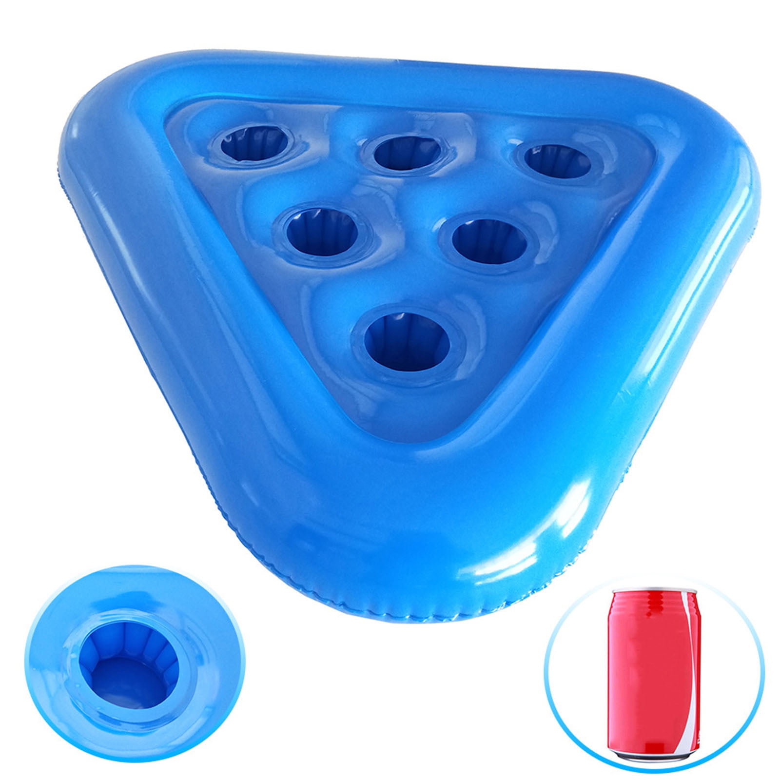 JilgTeok 5 Packs Inflatable Pool Drink Float with 6 Holes for Drinks and Snacks, Floating Tray for Hot Tub, Beach & Pool Parties, Lightweight PVC Accessory for Spa and Swimming Pools