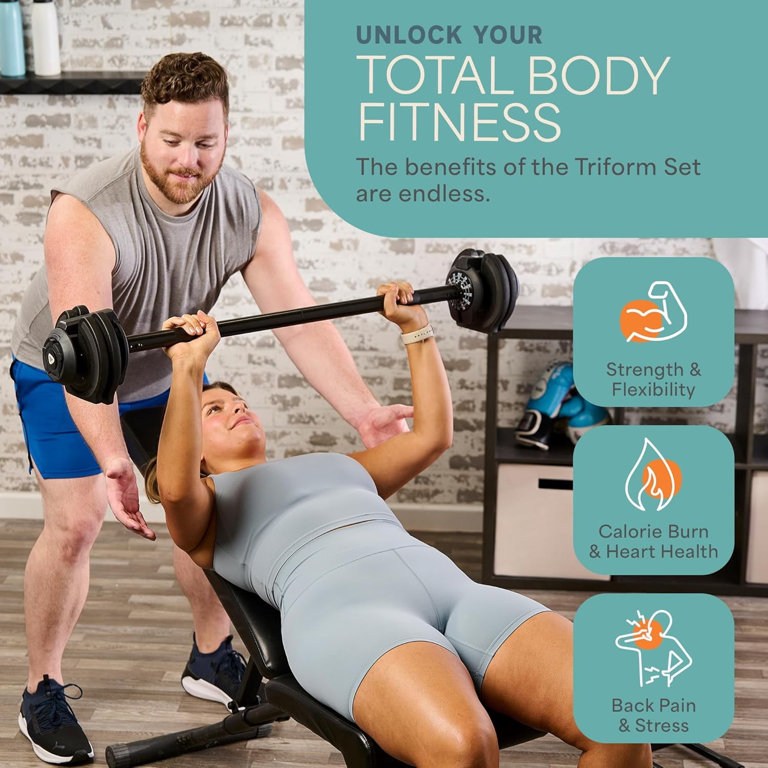 LifePro Adjustable Dumbbells Set with Quick Dial Weight System 2–43 lb Adjustable Dumbbells, Kettlebell & Barbell Combo for Home Gym Strength Training