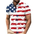 thumbnail image 2 of Men's USA 4Th Of July Shirts Independence Day Flag Button Up T-Shirt Casual Short Sleeved Lapel Top Multicolor XXL, 2 of 5