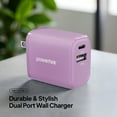 thumbnail image 3 of Liquipel Powertek Pastel Braided 20W Combo Wall Charger - Purple, 3 of 7