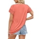 thumbnail image 4 of Blusa holgada informal de manga corta para mujer, con ribete de encaje y detalle de costura, color rosa XL, 4 of 6