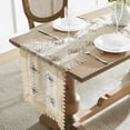 thumbnail image 4 of Warm Home Designs 72 Inch Long Linen Table Runner, Embroidered with Intricate Flower Design. VTR 72 LINEN, 4 of 5