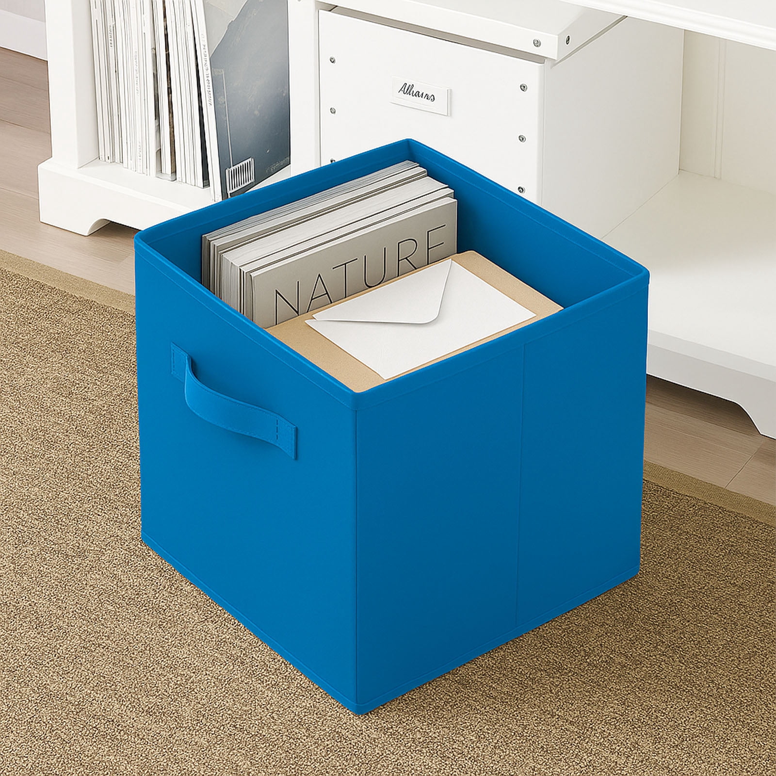 YOYTOO 6 Pack Foldable Cube Storage Bins, 11" Collapsible Fabric Cube Organizer Baskets Bins, Royal Blue