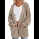 thumbnail image 2 of Cárdigan Extragrande de Punto Suave para Mujer con Bolsillos Caqui XXL, 2 of 6