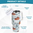 thumbnail image 4 of 40 oz Insulated Stainless Steel Tumbler Double Wall Stainless Steel Tumbler with 2-Way Drinking Watercolor Red Bar Pattern, 4 of 9