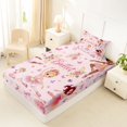 thumbnail image 4 of Castle Fairy Ballet Dance Girl Twin Sheets 3pcs,Floral Butterfly Flamingo Bedding,Pink White,1 Fitted Sheet, 1 Flat Sheet and 1 Pillowcase, 4 of 6