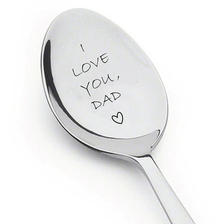 

Papaba Spoon I Love You Dad Engraved Ice Cream Spoon Coffee Blender Kitchen Tool Father Gift