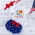 thumbnail image 2 of Sgkm Girls 4th Of July Outfit Letter Prints Romper Tutu Skirts Design Shorts Headband 3pcs Independence Day Short Sleeve Outfits Yellow 3-6 Months, 2 of 6
