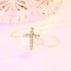 thumbnail image 3 of Collar de cruz de moissanita para mujer, colgante de cadena de clavícula de lujo ligero de plata de ley con nicho de cien mujeres, 3 of 5