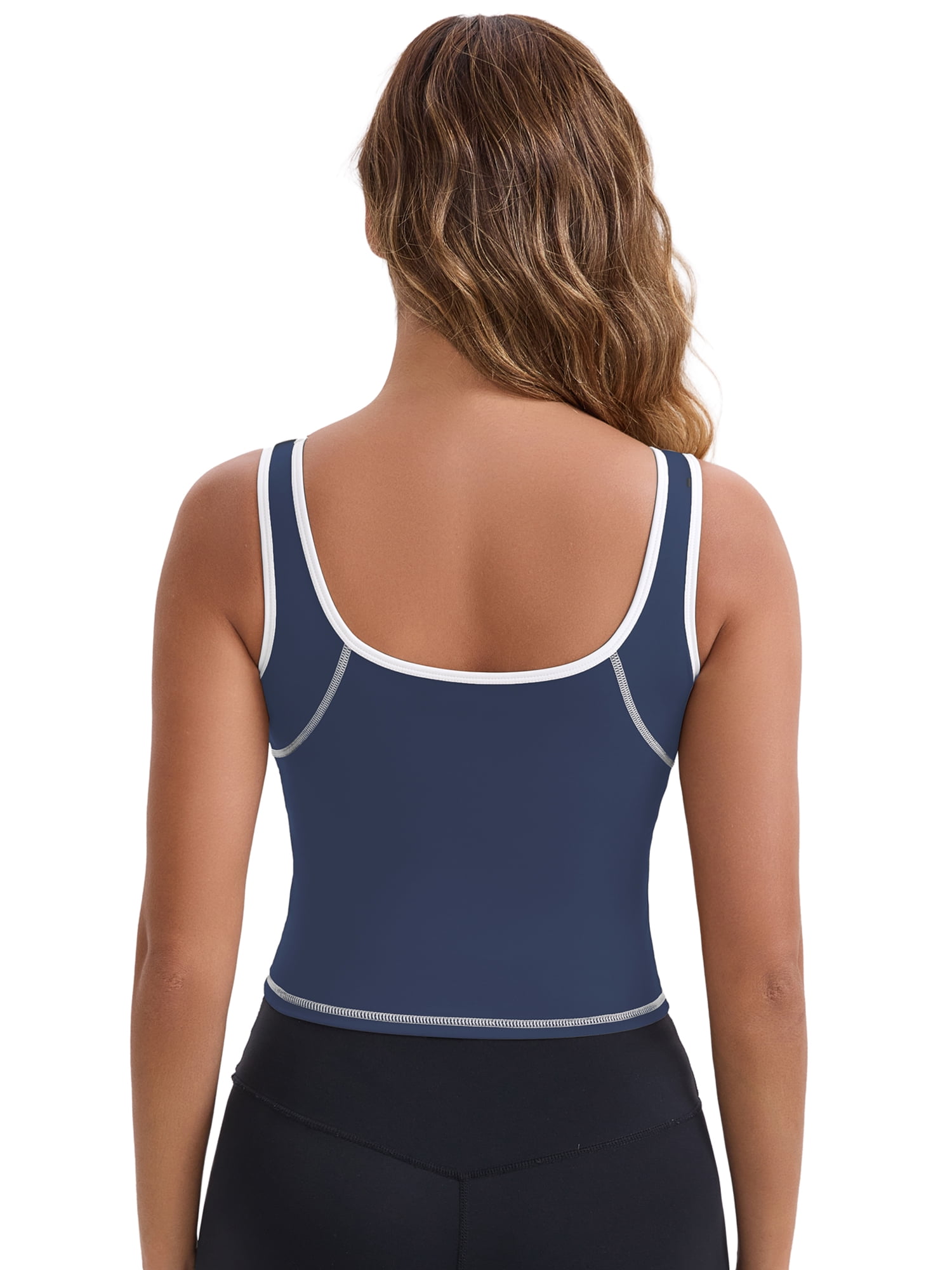 DARING DIVA Women's Nursing Tank Tops Colorblock Cropped Undershirts S Blue
