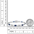 thumbnail image 6 of Gem Stone King 925 Sterling Silver Blue Created Sapphire Tennis Bracelet for Women (4.80 Cttw, Gemstone September Birthstone, Oval 6X4MM, 7 inch), 6 of 6
