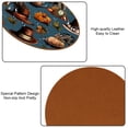 thumbnail image 5 of Thanksgiving Microfiber Leather Round Coasters (6PCS), 11x11 cm/4.3x4.3 in, Slip Drink Coasters Set for Home and Kitchen, Durable and Easy to Clean Square Drink Coasters., 5 of 6