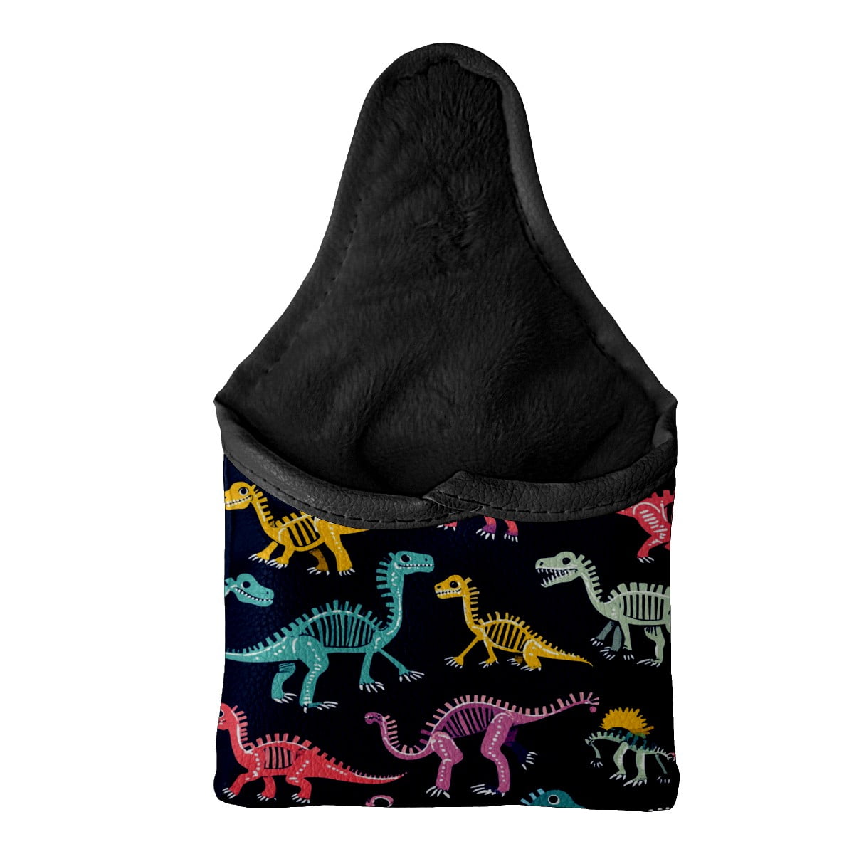 Golf Mallet Putter Cover Premium Leather Waterproof Golf Putter Head Cover with Magnetic Closure Cartoon Dinosaur