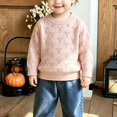thumbnail image 4 of Ruyang Boys Girls Knit Sweater Loose Long Sleeve Pullover Breathable Casual Basic Tops Kids Crew Neck Fall Warm Outfits, 4 of 6
