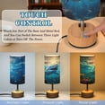 thumbnail image 3 of Touch Control Table Lamp with LED Bulb Bedside Lamp for Bedroom Living Room Shark Swimming in The Ocean, 3 of 8