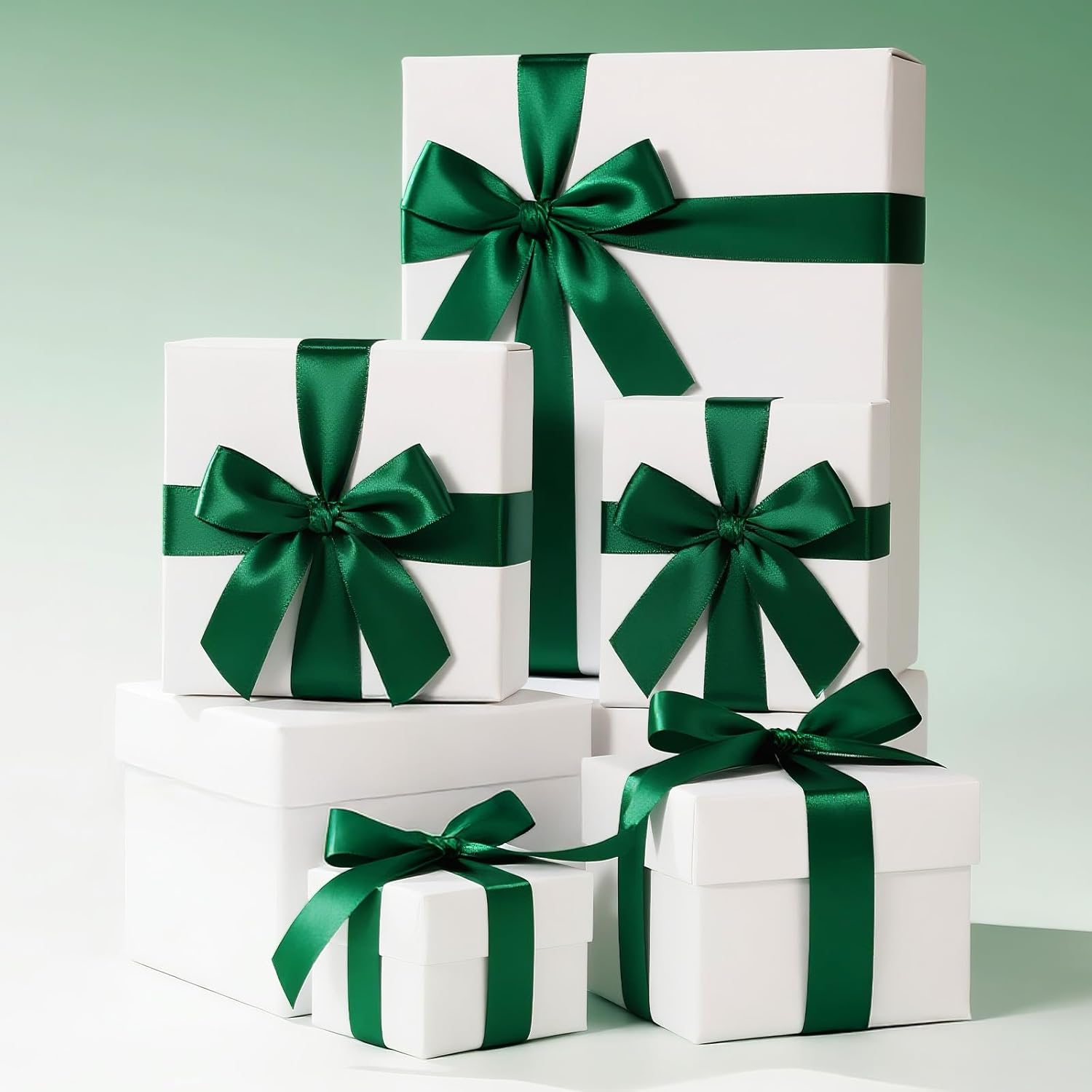 Forest Green Satin Ribbon – 1 1/2'' x 100 Yards Polyester Dark Green Ribbon for Trees Gift Wrapping, Wedding, Party Decoration, DIY Crafts, Floral Bouquets and Wreath Bows