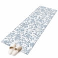 thumbnail image 2 of 2x6 Kitchen Runner Rug, Light Blue Flower Non-Skid Rubber Backing Large Rectangle Rugs - Living Room Bedroom Home Office, Vintage Farmhouse Boho Leaf Spring Indoor Floor Mat Carpets Washable Rug, 2 of 9