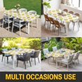 thumbnail image 5 of Yellow Orange Moroccan Table Cloths for 5 Foot Rectangle Tables, Vintage Boho Geometric Pattern Gray Patio Waterproof Elastic Fitted Tablecloths, Washable Rectangular Table Cover for Camping, 5 of 8