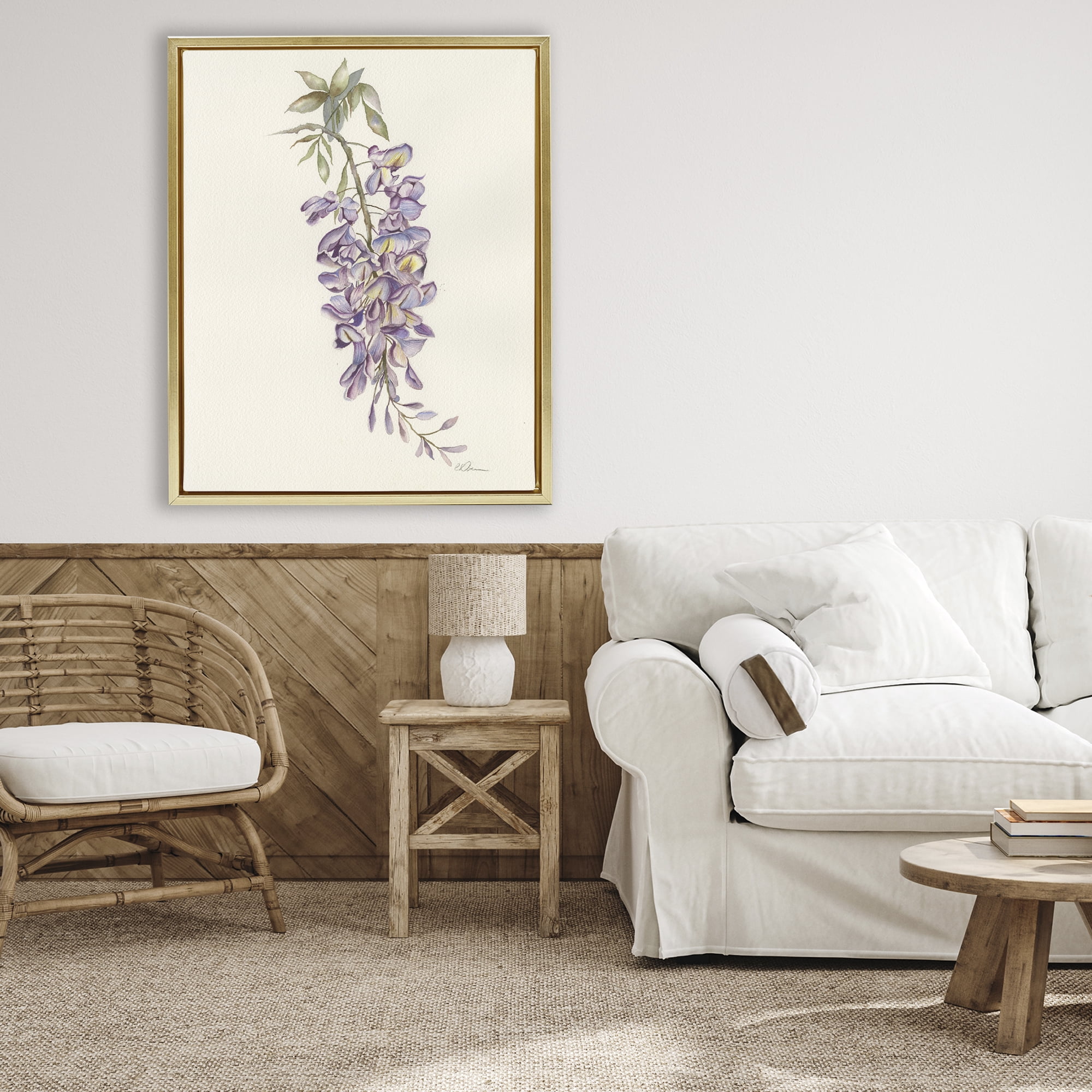 Stupell Industries Delicate Hyacinths Study Gold Framed Floater Canvas Wall Art, design by Cady Driver