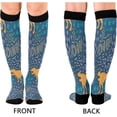 thumbnail image 2 of GZHJMY 1 Pair Cute Dinosaur Compression Socks for Women Men, Knee High Stocking for Running,Athletic,Medical, 2 of 7