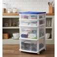 thumbnail image 4 of Italhome Cajonera De Plástico, Cajonera Organizador Multiusos Con 4 Cajones Grandes Transparentes Tor, 4 of 9